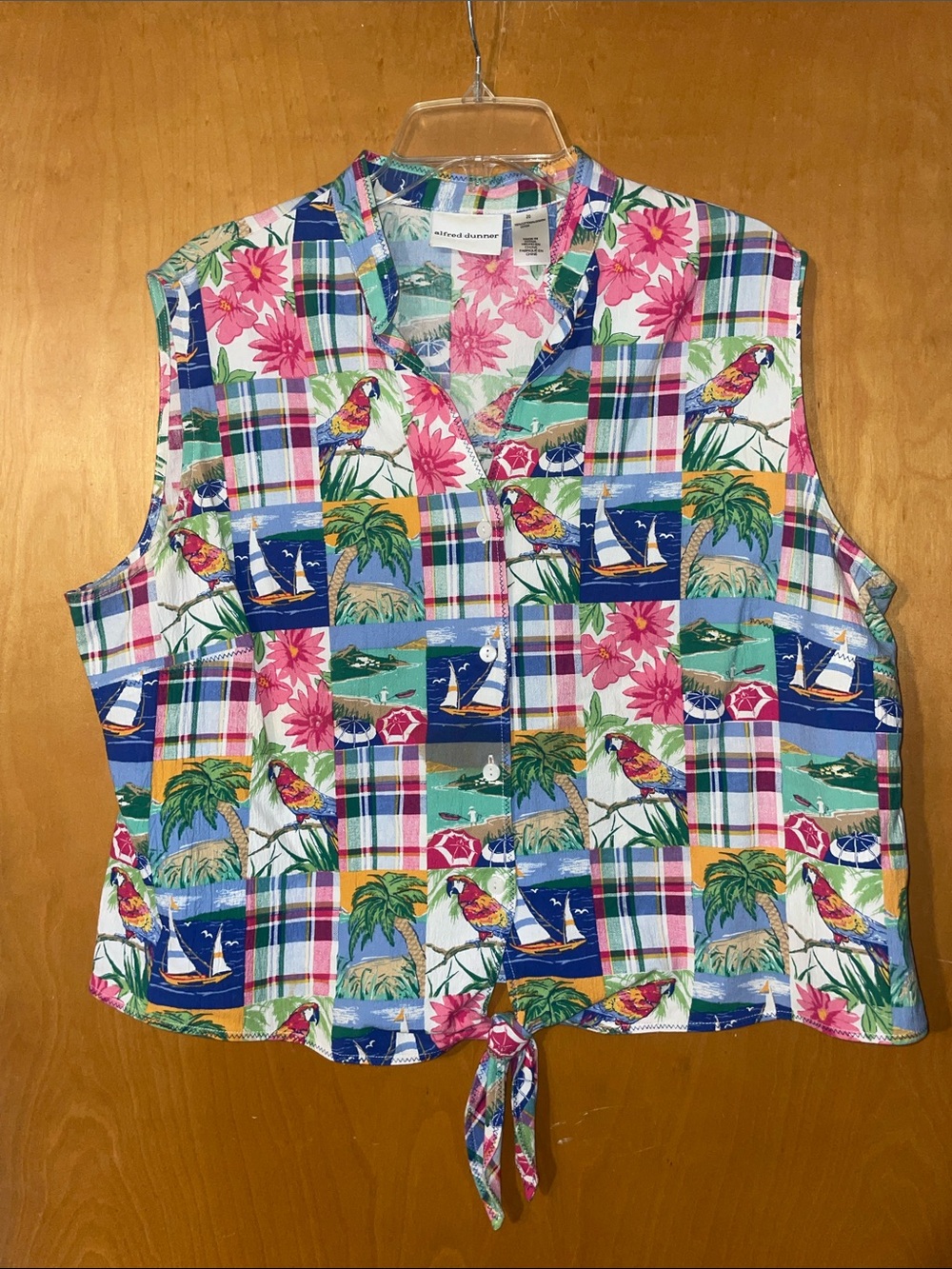 Tropical Alfred Dunner top size 20 100% cotton